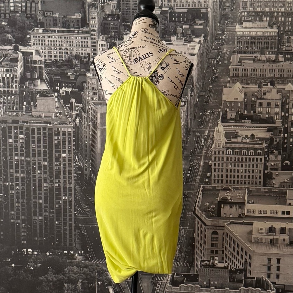 Yigal Azrouël Neon Chartreuse (Yellow + Green) Draped Dress - Picture 3 of 7